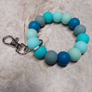 Beautiful Teals Keychain Ring